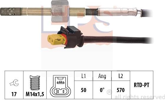 MDR EPS-1220 173 - Датчик, температура вихлопних газів autocars.com.ua