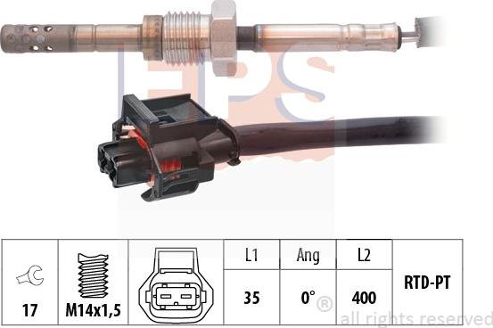 MDR EPS-1220 185 - Датчик, температура вихлопних газів autocars.com.ua