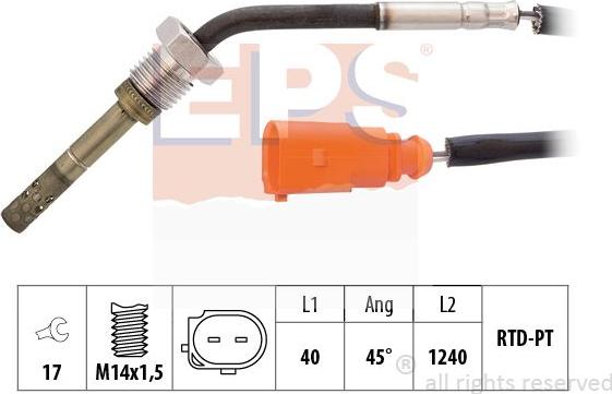 MDR EPS-1220 191 - Датчик, температура вихлопних газів autocars.com.ua