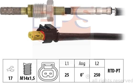 MDR EPS-1220 200 - Датчик, температура вихлопних газів autocars.com.ua