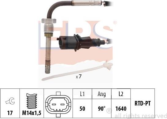 MDR EPS-1220 225 - Датчик, температура вихлопних газів autocars.com.ua