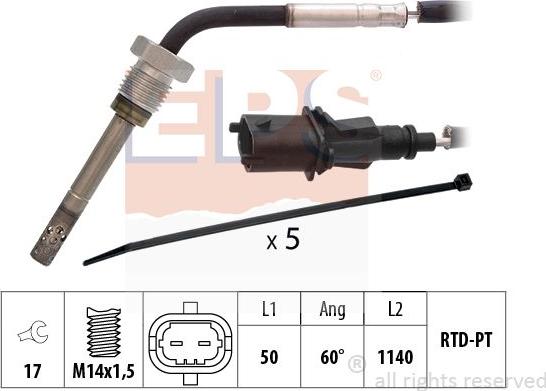 MDR EPS-1220 231 - Датчик, температура выхлопных газов autodnr.net