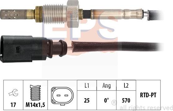 MDR EPS-1220 241 - Датчик, температура вихлопних газів autocars.com.ua