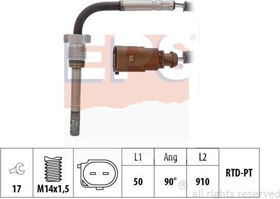 MDR EPS-1220 242 - Датчик, температура вихлопних газів autocars.com.ua