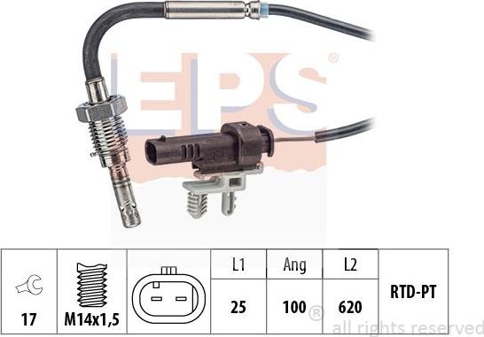 MDR EPS-1220 255 - Датчик, температура вихлопних газів autocars.com.ua