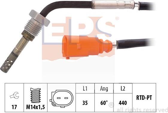 MDR EPS-1220 276 - Датчик, температура вихлопних газів autocars.com.ua