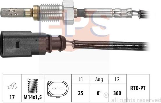 MDR EPS-1220 282 - Датчик, температура вихлопних газів autocars.com.ua