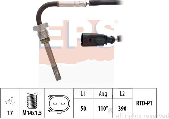 MDR EPS-1220 285 - Датчик, температура вихлопних газів autocars.com.ua