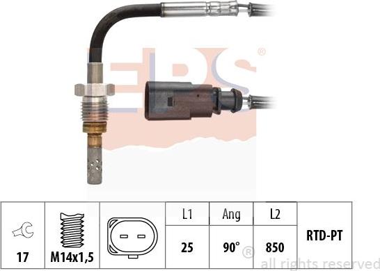 MDR EPS-1220 291 - Датчик, температура вихлопних газів autocars.com.ua