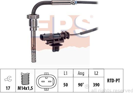 MDR EPS-1220 341 - Датчик, температура вихлопних газів autocars.com.ua