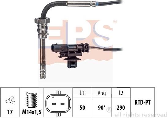 MDR EPS-1220 346 - Датчик, температура вихлопних газів autocars.com.ua