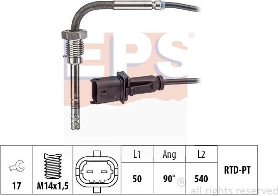 MDR EPS-1220 350 - Датчик, температура вихлопних газів autocars.com.ua