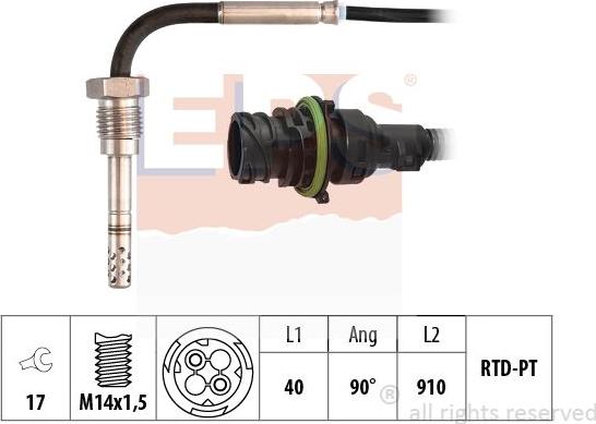 MDR EPS-1220 358 - Датчик, температура выхлопных газов autodnr.net