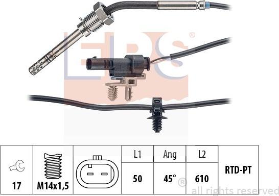 MDR EPS-1220 363 - Датчик, температура вихлопних газів autocars.com.ua