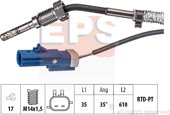 MDR EPS-1220 364 - Датчик, температура вихлопних газів autocars.com.ua