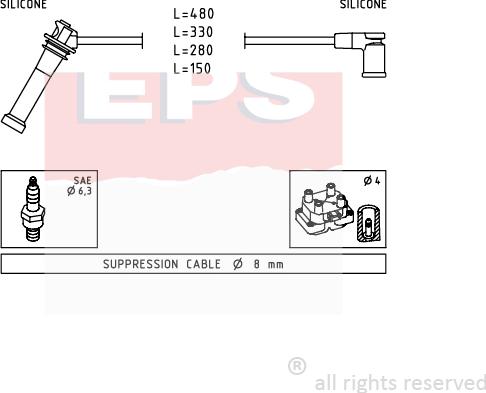 MDR EPS-1499 245 - Комплект проводів запалювання autocars.com.ua