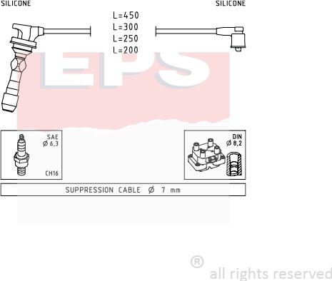 MDR EPS-1499 255 - Комплект проводів запалювання autocars.com.ua