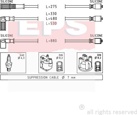 MDR EPS-1500 354 - Комплект проводів запалювання autocars.com.ua