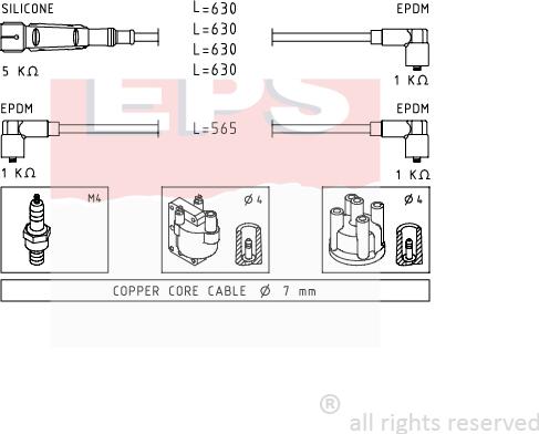 MDR EPS-1500 493 - Комплект проводів запалювання autocars.com.ua