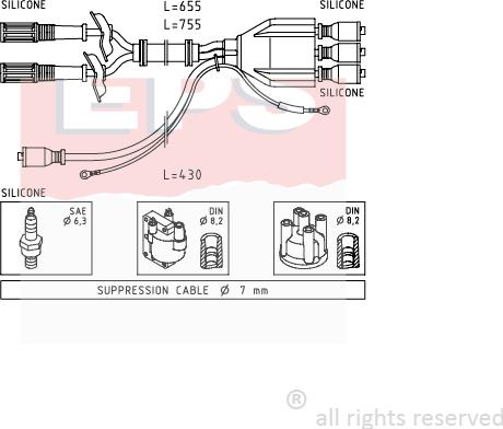 MDR EPS-1500 507 - Комплект проводів запалювання autocars.com.ua