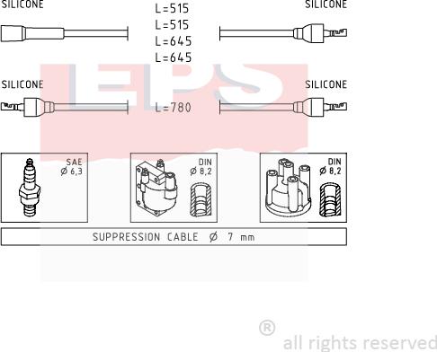 MDR EPS-1500 509 - Комплект проводів запалювання autocars.com.ua