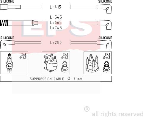 MDR EPS-1500 513 - Комплект проводів запалювання autocars.com.ua