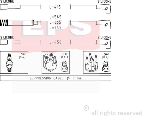 MDR EPS-1500 514 - Комплект проводів запалювання autocars.com.ua