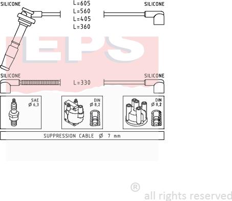 MDR EPS-1500 609 - Комплект проводів запалювання autocars.com.ua