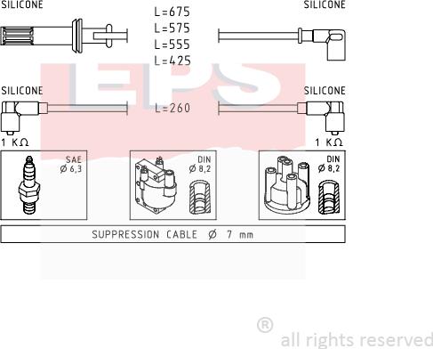 MDR EPS-1500 650 - Комплект проводів запалювання autocars.com.ua