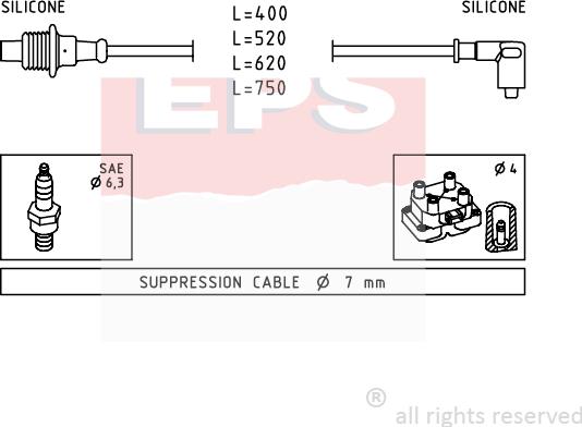MDR EPS-1500 674 - Комплект проводів запалювання autocars.com.ua