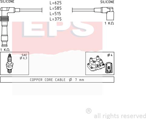 MDR EPS-1500 688 - Комплект проводів запалювання autocars.com.ua