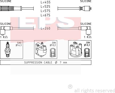 MDR EPS-1500 692 - Комплект проводів запалювання autocars.com.ua