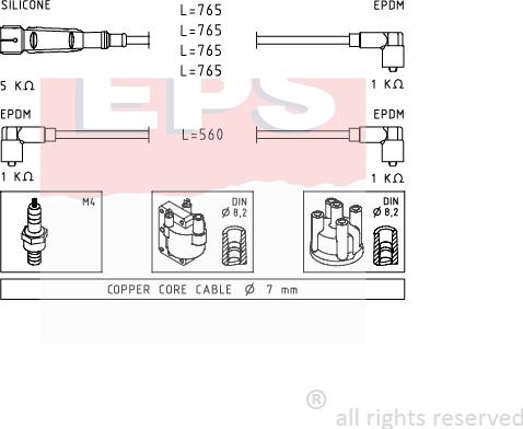 MDR EPS-1500 727 - Комплект проводів запалювання autocars.com.ua