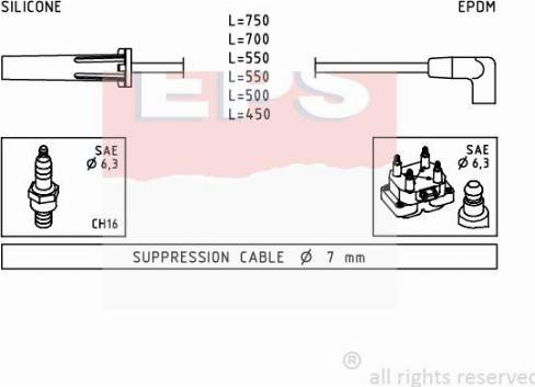 MDR EPS-1501 343 - Комплект проводів запалювання autocars.com.ua