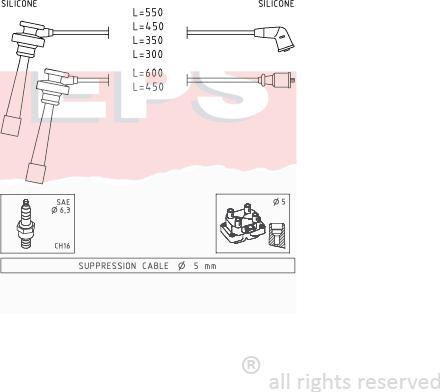 MDR EPS-1501 344 - Комплект проводів запалювання autocars.com.ua