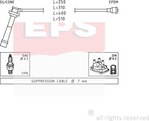 MDR EPS-1501 434 - Комплект проводів запалювання autocars.com.ua