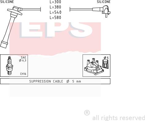 MDR EPS-1501 435 - Комплект проводів запалювання autocars.com.ua