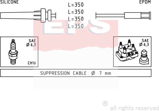 MDR EPS-1501 511 - Комплект проводів запалювання autocars.com.ua