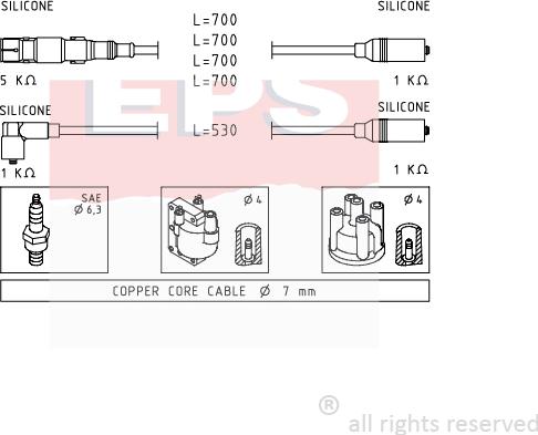 MDR EPS-1501 551 - Комплект проводів запалювання autocars.com.ua