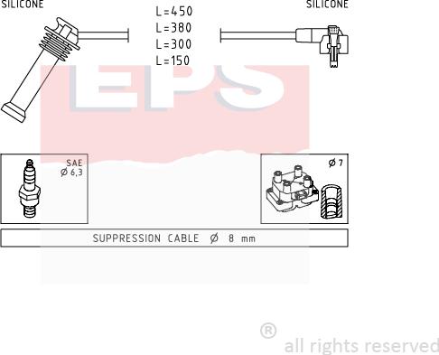 MDR EPS-1501 630 - Комплект проводів запалювання autocars.com.ua