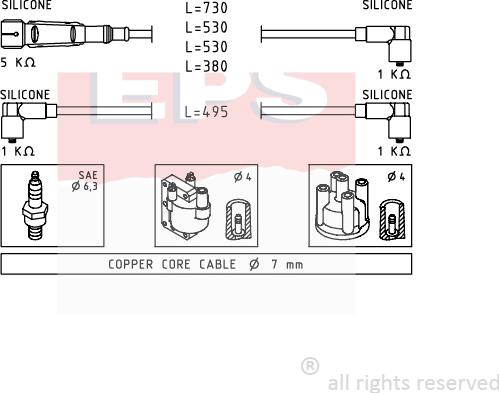 MDR EPS-1501 640 - Комплект проводів запалювання autocars.com.ua