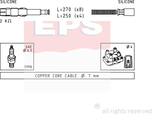 MDR EPS-1501 649 - Комплект проводів запалювання autocars.com.ua