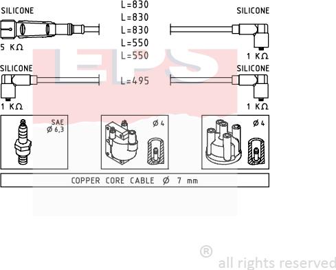 MDR EPS-1501 682 - Комплект проводів запалювання autocars.com.ua