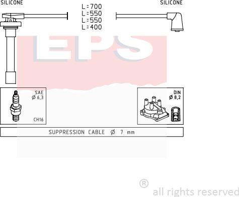 MDR EPS-1501 711 - Комплект проводів запалювання autocars.com.ua