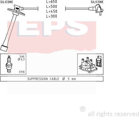 MDR EPS-1501 793 - Комплект проводів запалювання autocars.com.ua