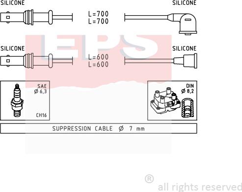 MDR EPS-1501 835 - Комплект проводів запалювання autocars.com.ua