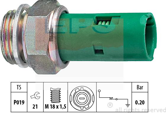 MDR EPS-1800 110 - Датчик, тиск масла autocars.com.ua