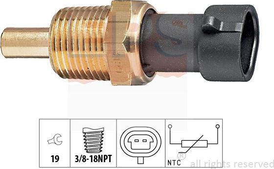 MDR EPS-1830 129 - Датчик, температура охолоджуючої рідини autocars.com.ua