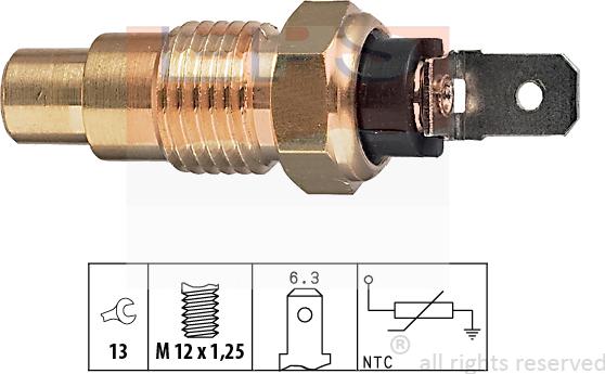 MDR EPS-1830 159 - Датчик, температура охолоджуючої рідини autocars.com.ua