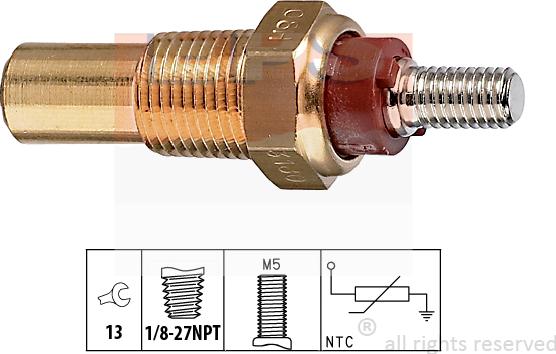 MDR EPS-1830 180 - Датчик, температура охолоджуючої рідини autocars.com.ua